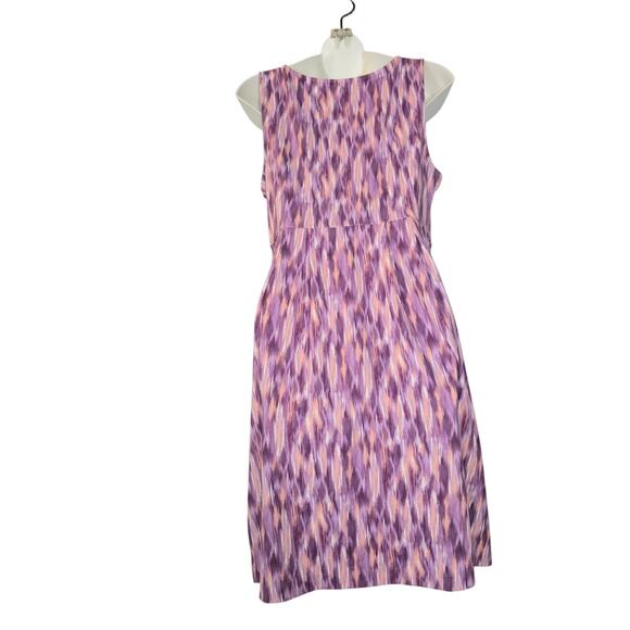 Eddie Bauer Womens Medium Tank Dress Sleeveless Abstract Pink Purple Stretch - Picture 4 of 13